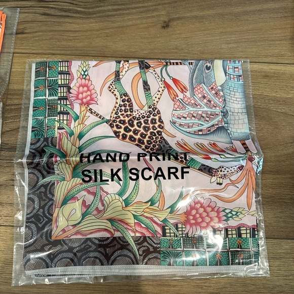 Colorful Hand Print Silk Scarf - Picture 1 of 1